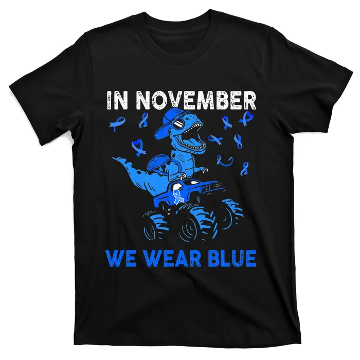 In November We Wear Blue Ribbon Diabetes Awareness T-Shirt