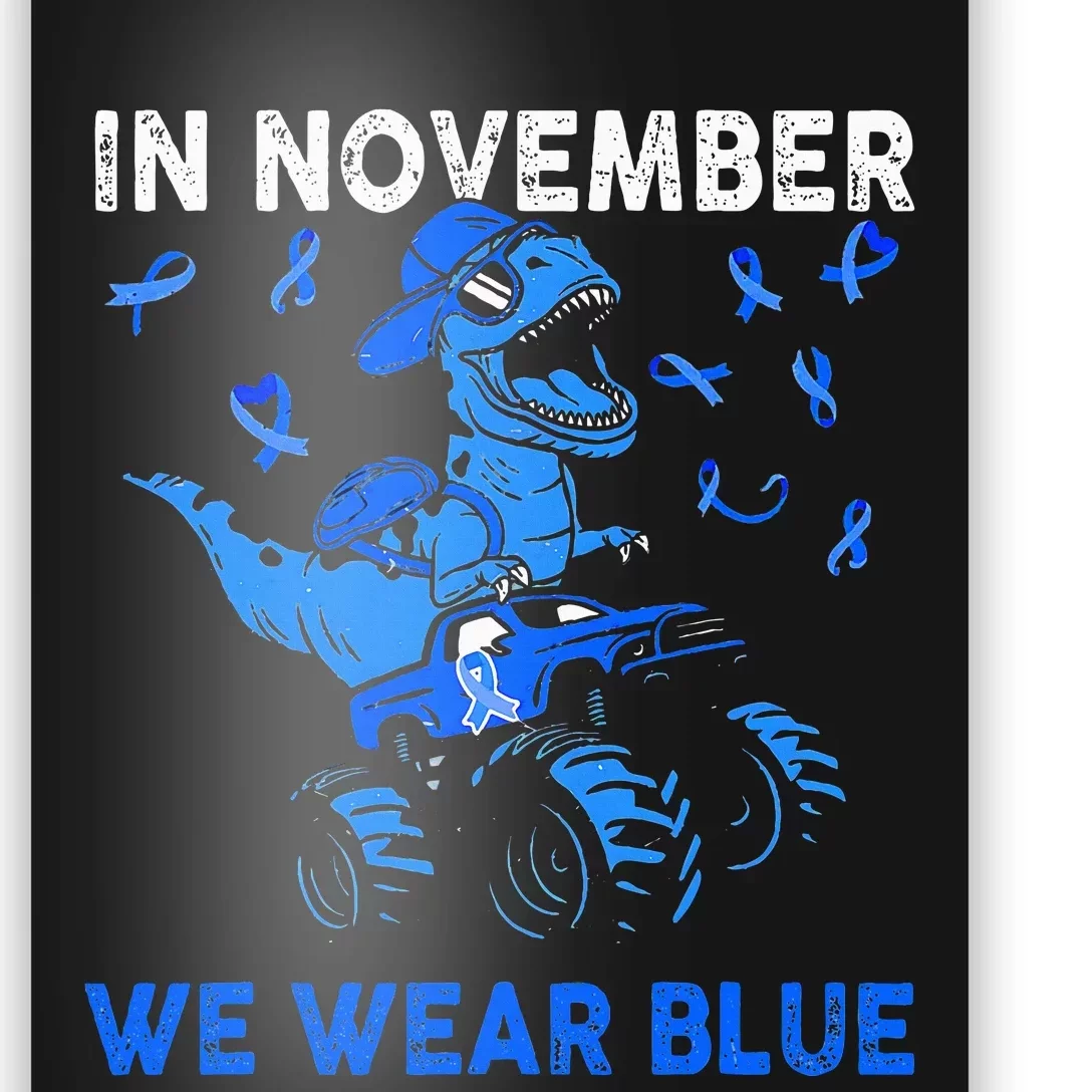 In November We Wear Blue Ribbon Diabetes Awareness Poster