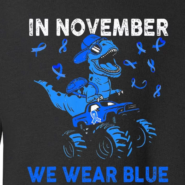 In November We Wear Blue Ribbon Diabetes Awareness Toddler Sweatshirt