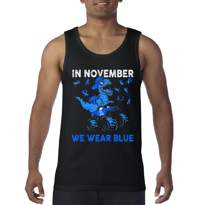 In November We Wear Blue Ribbon Diabetes Awareness Tank Top