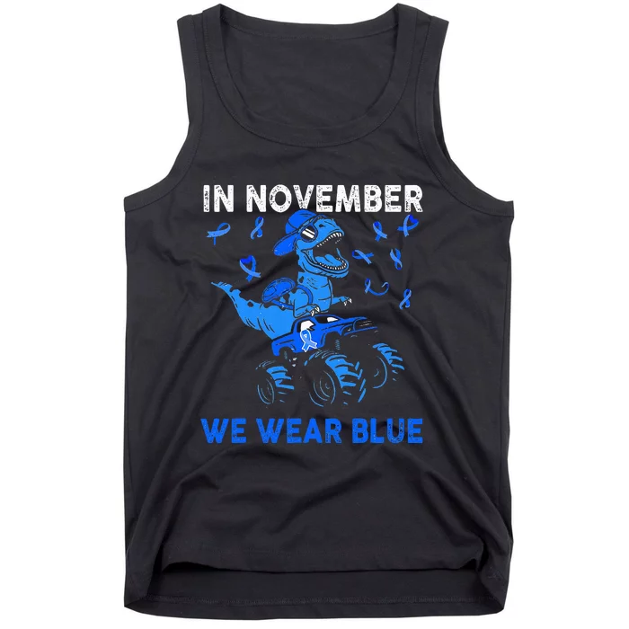 In November We Wear Blue Ribbon Diabetes Awareness Tank Top