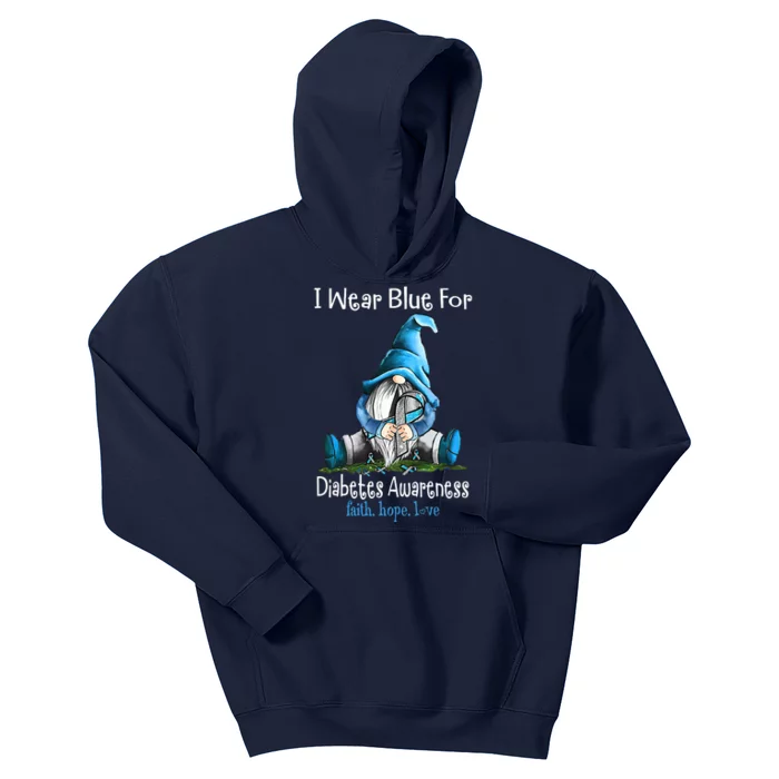 In November We Wear Blue Gnomes T1D Diabetes Awareness Kids Hoodie