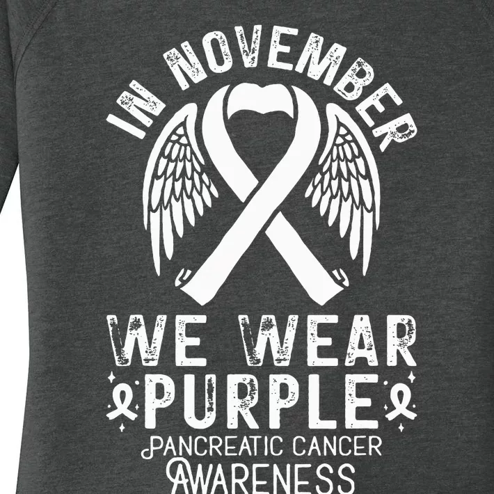 In November We Wear Purple Pancreatic Cancer Awareness Women's Perfect Tri Tunic Long Sleeve Shirt