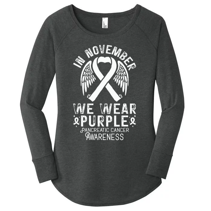 In November We Wear Purple Pancreatic Cancer Awareness Women's Perfect Tri Tunic Long Sleeve Shirt