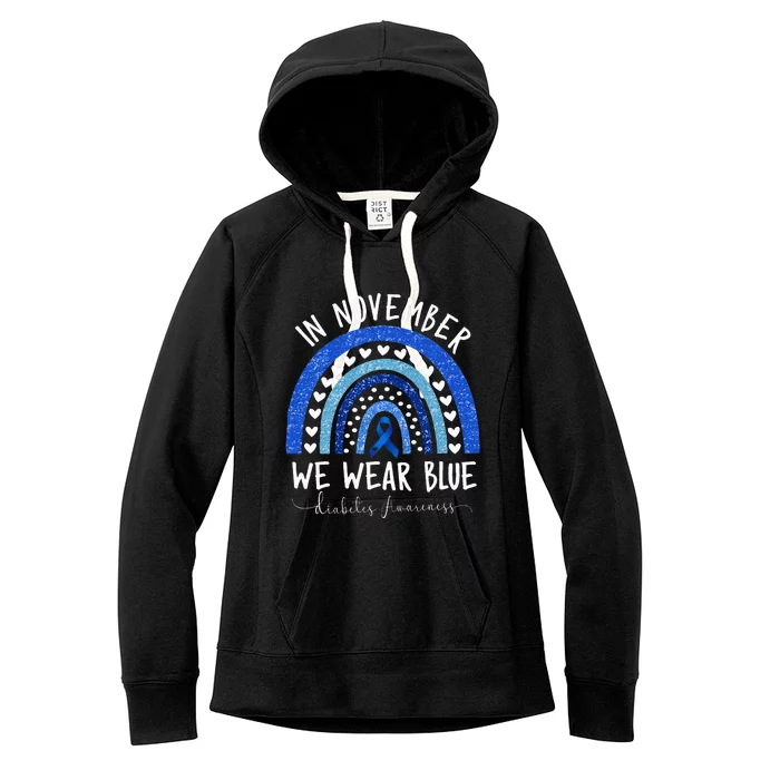 In November We Wear Blue Diabetes Awareness Women's Fleece Hoodie