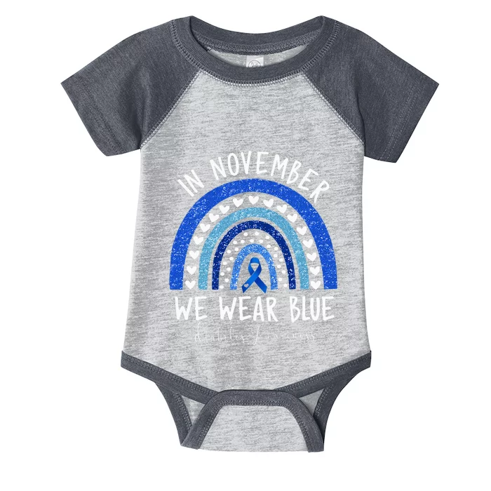 In November We Wear Blue Diabetes Awareness Infant Baby Jersey Bodysuit