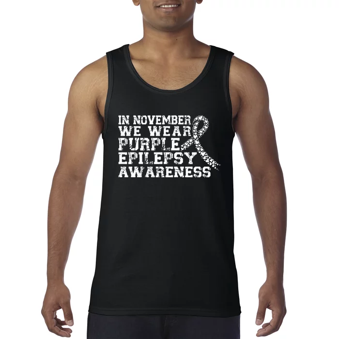 In November We Wear Purple Epilepsy Awareness Month Tank Top