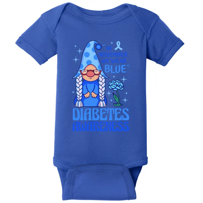 In November We Wear Blue For Diabetes Awareness Baby Bodysuit