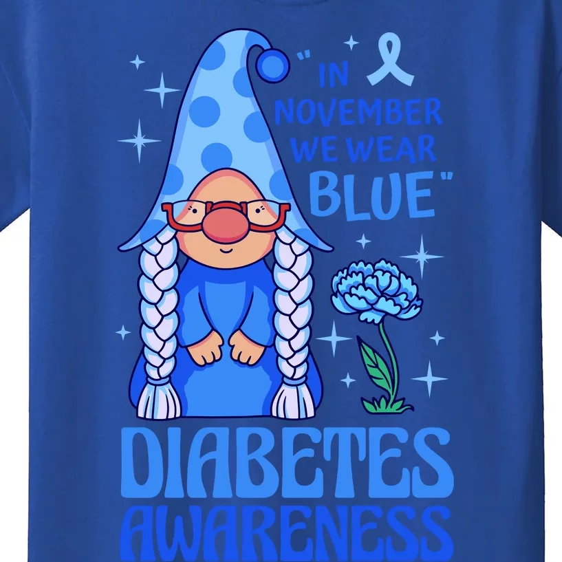 In November We Wear Blue For Diabetes Awareness Kids T-Shirt