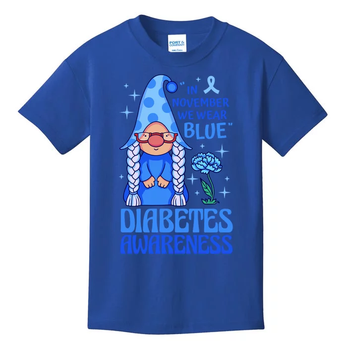 In November We Wear Blue For Diabetes Awareness Kids T-Shirt