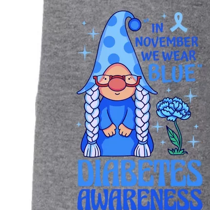 In November We Wear Blue For Diabetes Awareness Doggie 3-End Fleece Hoodie