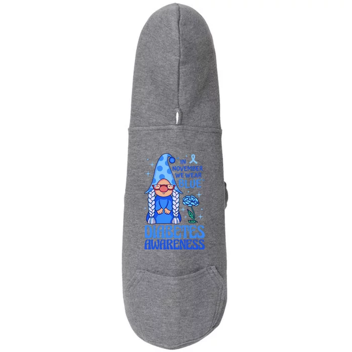 In November We Wear Blue For Diabetes Awareness Doggie 3-End Fleece Hoodie