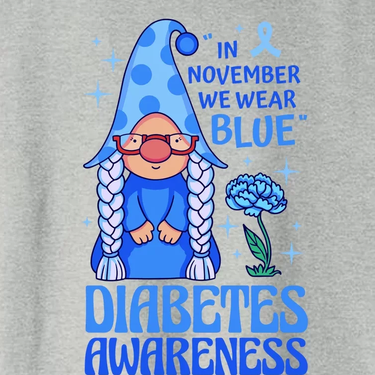 In November We Wear Blue For Diabetes Awareness Women's Crop Top Tee