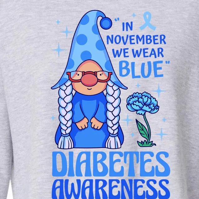 In November We Wear Blue For Diabetes Awareness Cropped Pullover Crew