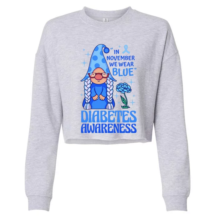 In November We Wear Blue For Diabetes Awareness Cropped Pullover Crew