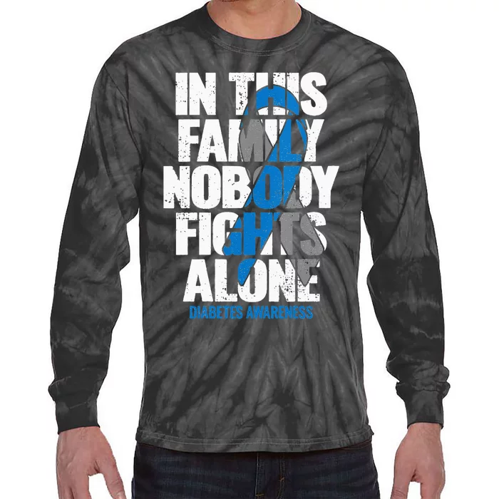 In November we Wear Blue T1D T2D Diabetic Diabetes Awareness Tie-Dye Long Sleeve Shirt