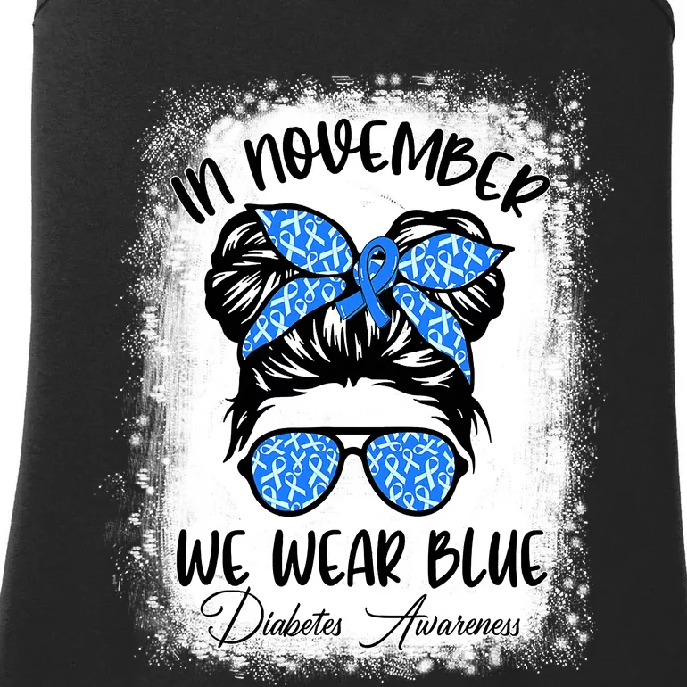 In November We Wear Blue Support Squad Diabetes Awareness Ladies Essential Tank