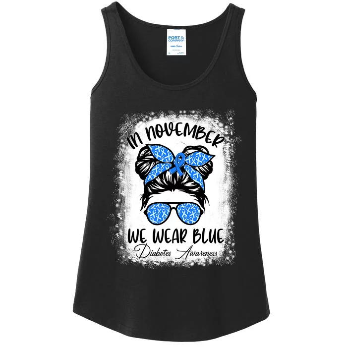 In November We Wear Blue Support Squad Diabetes Awareness Ladies Essential Tank