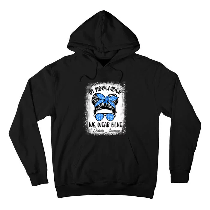 In November We Wear Blue Support Squad Diabetes Awareness Tall Hoodie