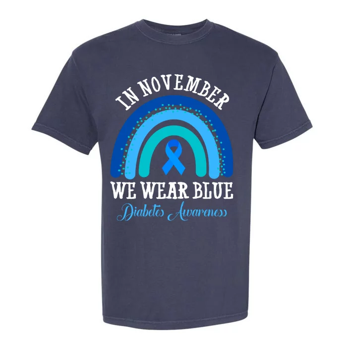 In November We Wear Blue Diabetes Awareness Rainbow Garment-Dyed Heavyweight T-Shirt