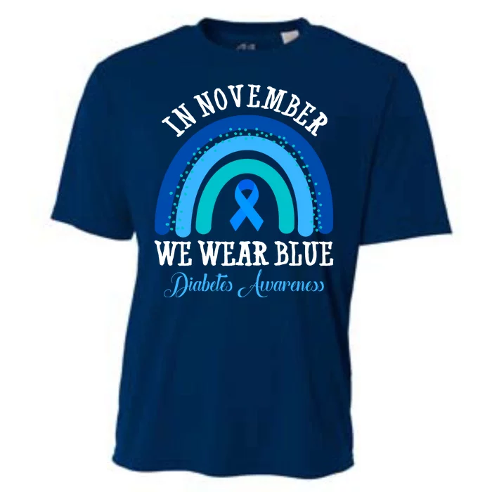 In November We Wear Blue Diabetes Awareness Rainbow Cooling Performance Crew T-Shirt