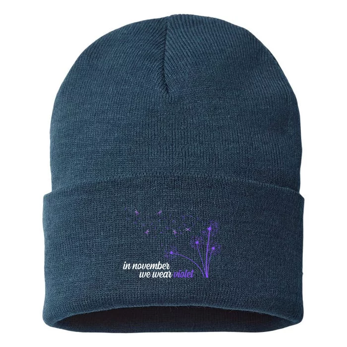 In November We Wear Violet Alzheimer Awareness Sustainable Knit Beanie