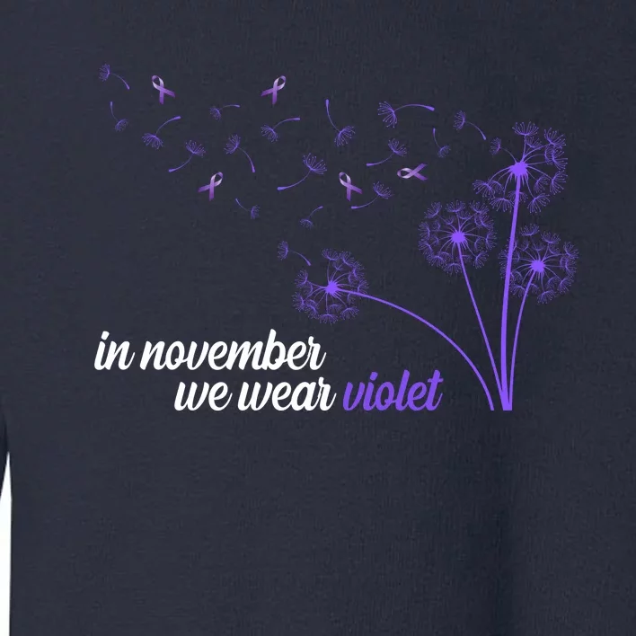 In November We Wear Violet Alzheimer Awareness Toddler Sweatshirt