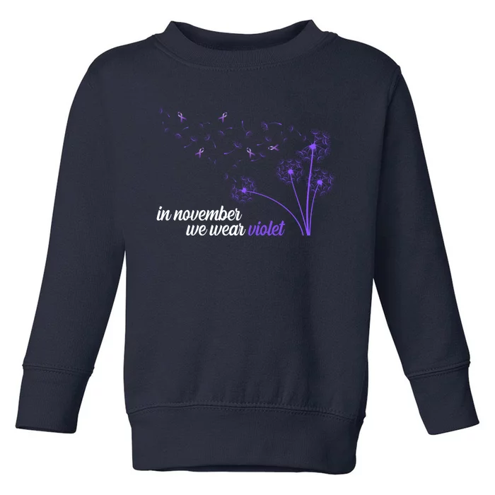 In November We Wear Violet Alzheimer Awareness Toddler Sweatshirt