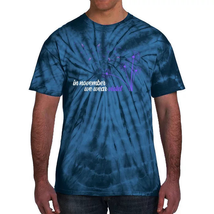 In November We Wear Violet Alzheimer Awareness Tie-Dye T-Shirt