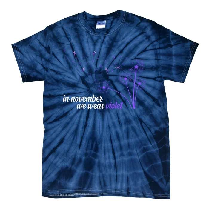 In November We Wear Violet Alzheimer Awareness Tie-Dye T-Shirt