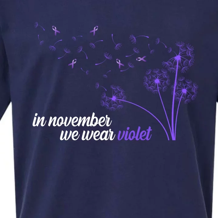 In November We Wear Violet Alzheimer Awareness Sueded Cloud Jersey T-Shirt