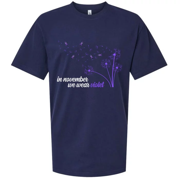 In November We Wear Violet Alzheimer Awareness Sueded Cloud Jersey T-Shirt