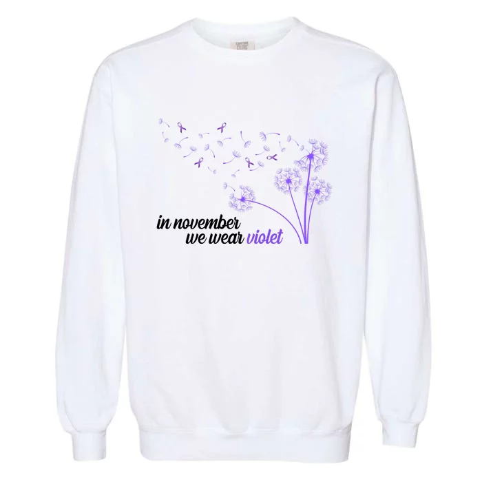 In November We Wear Violet Alzheimer Awareness Garment-Dyed Sweatshirt