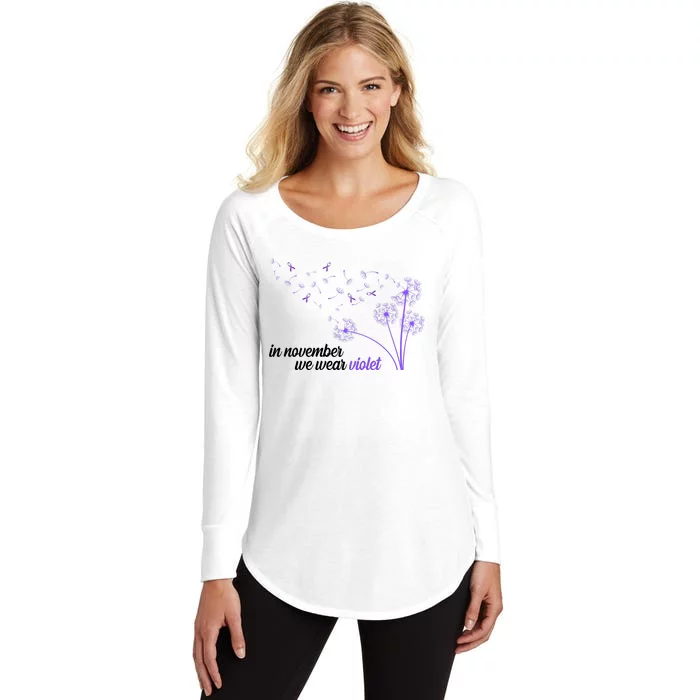 In November We Wear Violet Alzheimer Awareness Women's Perfect Tri Tunic Long Sleeve Shirt