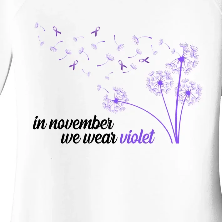 In November We Wear Violet Alzheimer Awareness Women's Perfect Tri Tunic Long Sleeve Shirt