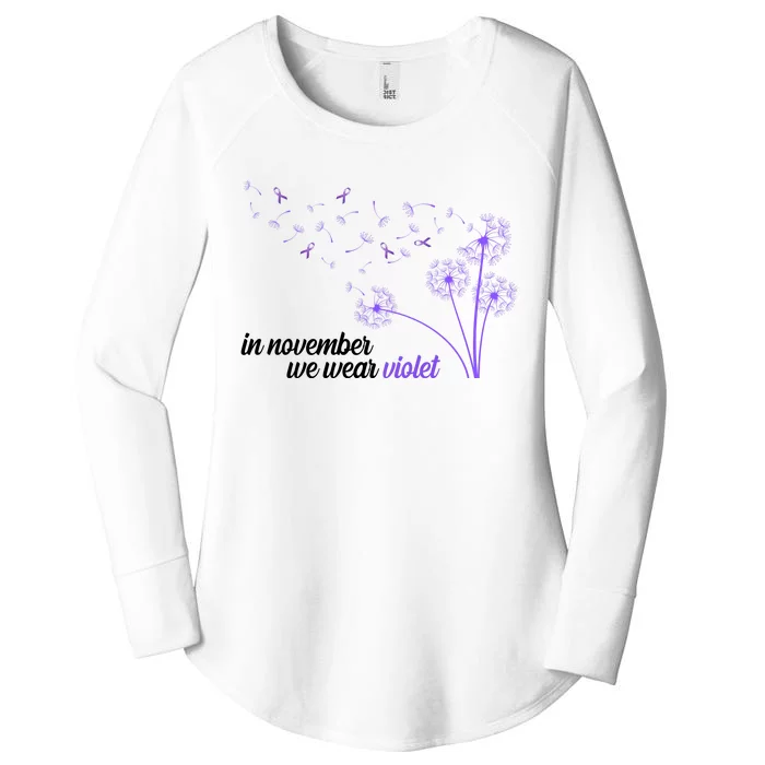 In November We Wear Violet Alzheimer Awareness Women's Perfect Tri Tunic Long Sleeve Shirt