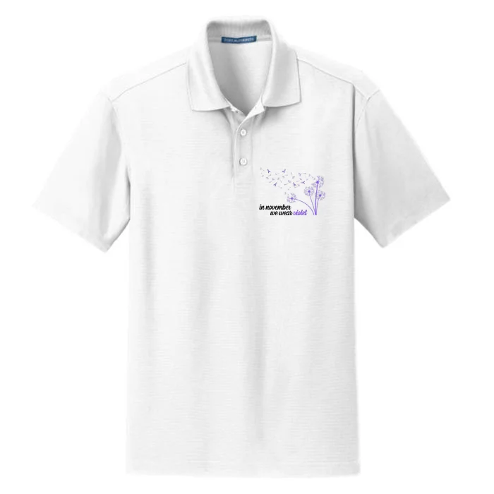 In November We Wear Violet Alzheimer Awareness Dry Zone Grid Performance Polo