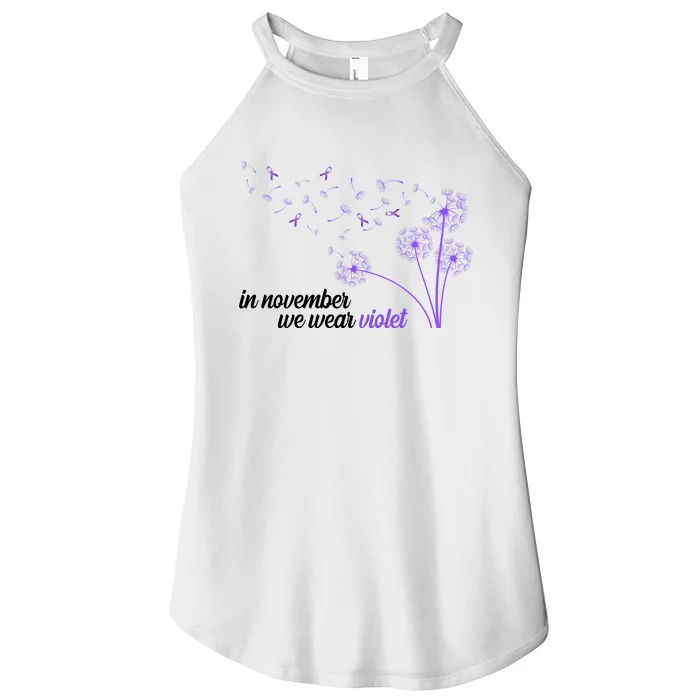 In November We Wear Violet Alzheimer Awareness Women’s Perfect Tri Rocker Tank