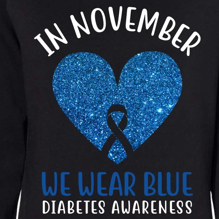 In November We Wear Blue Diabetes Awareness Heart Ribbon Womens California Wash Sweatshirt