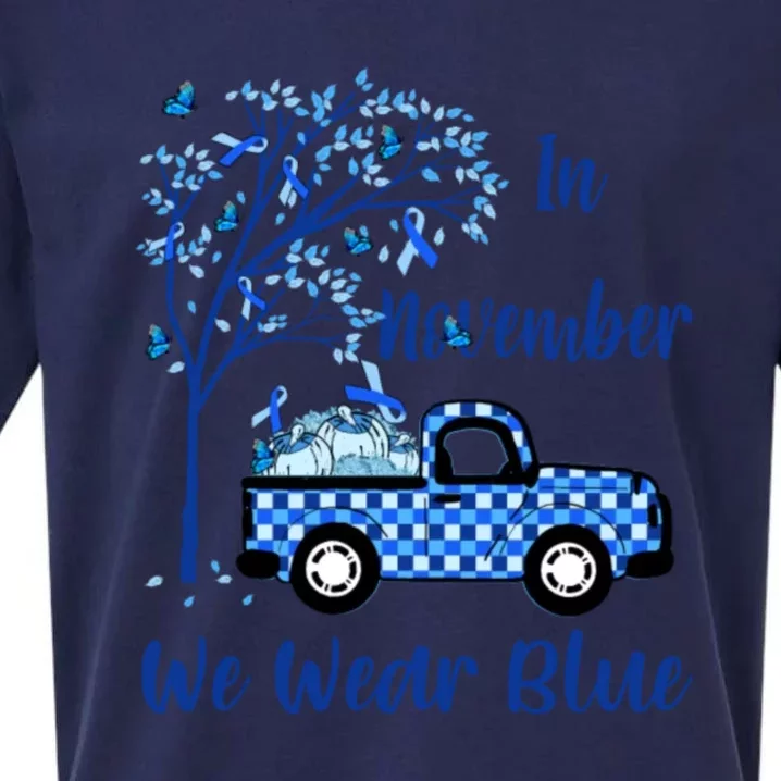 In November We Wear Blue Plaid Diabetes Awareness In November We Wear Blue Plaid Sueded Cloud Jersey T-Shirt