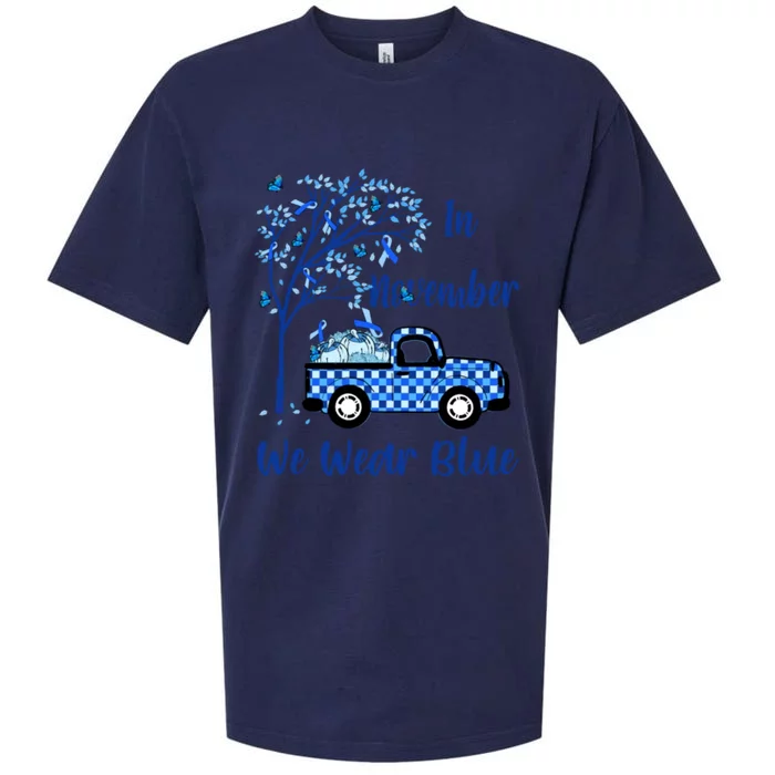 In November We Wear Blue Plaid Diabetes Awareness In November We Wear Blue Plaid Sueded Cloud Jersey T-Shirt