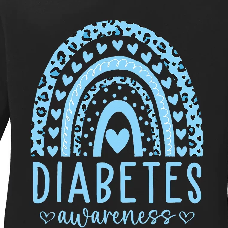 In November We Wear Blue Diabetes Awareness Month Ladies Long Sleeve Shirt