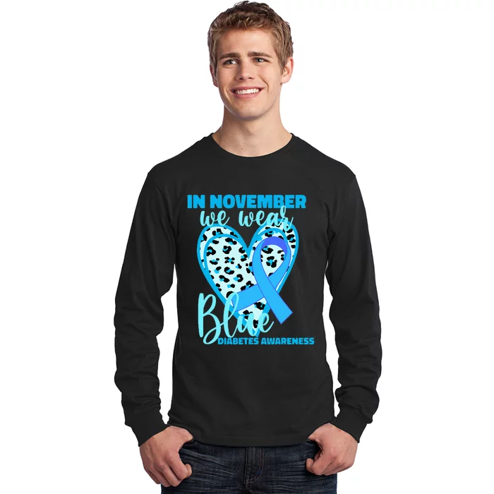 In November we Wear Blue Ribbon Diabetes Awareness Long Sleeve Shirt