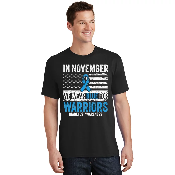 In November We Wear Blue Type 1 2 Warrior Diabetes Awareness T-Shirt