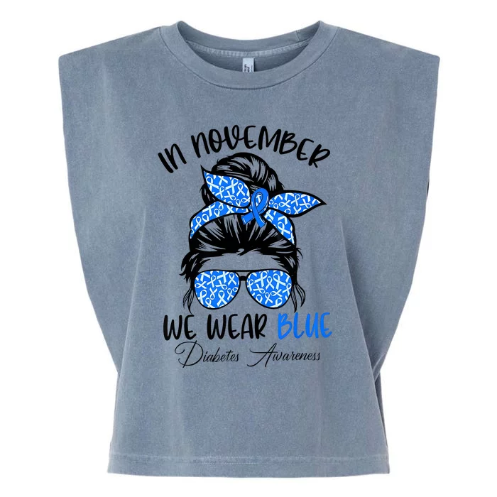 In November We Wear Blue Diabetes Awareness Garment-Dyed Women's Muscle Tee