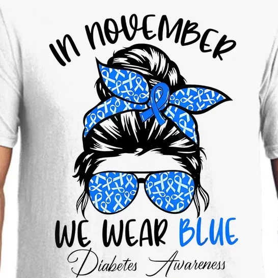 In November We Wear Blue Diabetes Awareness Pajama Set