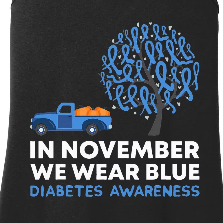 In November We Wear Blue Truck T1D Diabetes Awareness Month Ladies Essential Tank