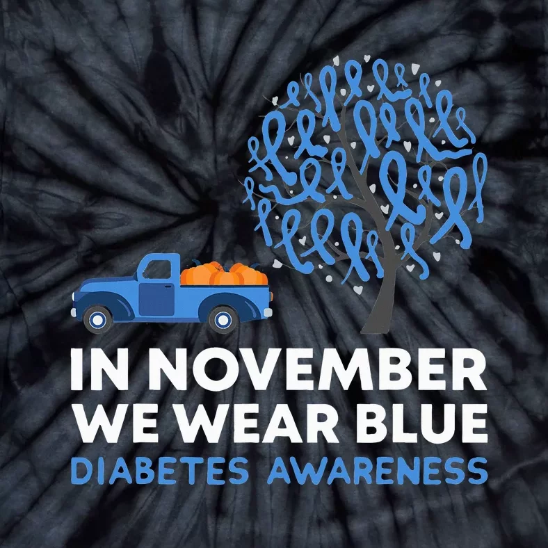 In November We Wear Blue Truck T1D Diabetes Awareness Month Tie-Dye T-Shirt