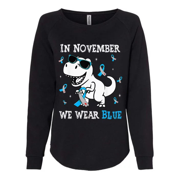 In November We Wear Blue Diabetes Awareness Womens California Wash Sweatshirt