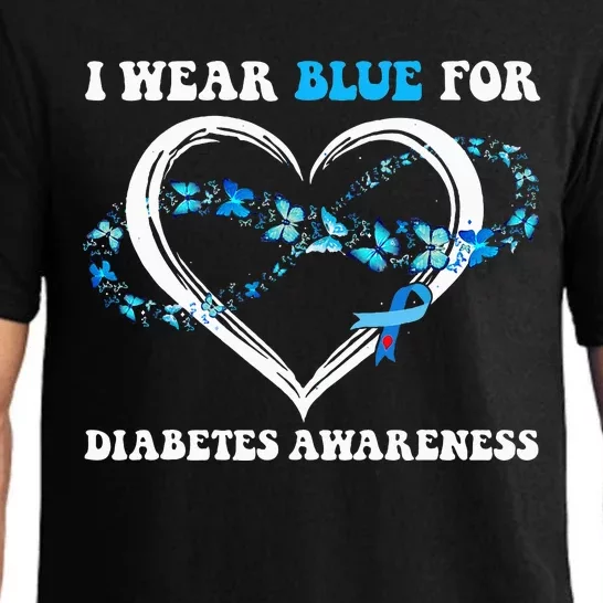 In November We Wear Blue Butterflies Diabetes Awareness Pajama Set